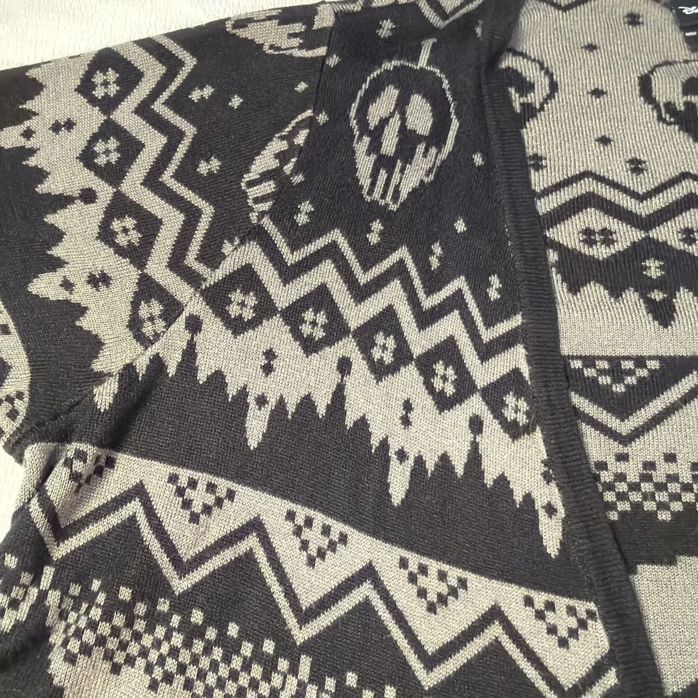 Disney Villians Open Drape Cardigan Waterfall Front‎ Knit All over pattern SZ 3X - Picture 3 of 7